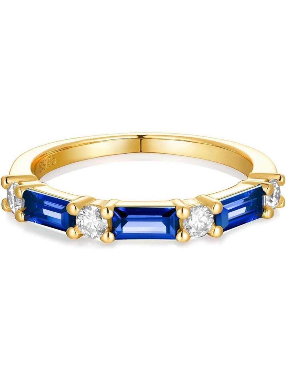 Stunning 2.5mm CZ & Gemstone Eternity Band - Stackable Wedding Ring for Women